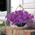 thumbnail image 3 of ZOELNIC Artificial Flowers Outdoor 6 Bundles UV Resistant Fake Flowers for Outside No Fade Faux Plastic Plants Garden Porch Window Box Decorating (Purple), 3 of 12