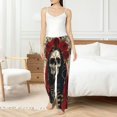 thumbnail image 4 of Vsdgher Gothic Skull With Roses Women’s Womens Pajama Pants, Lounge Wide Leg PantsLounge Pants,Sleep Bottoms, Lounge for Women-Large, 4 of 6
