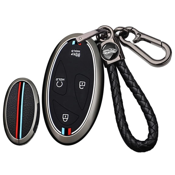 5-button Car Key Fob Cover Fit for Hyundai 2023 2024 Key Remote,Metal and Silicone Key Case Full Protection Key Shell Fit for Hyundai Ioniq 6 Grandeur GN7 Kona Elantra Accessories