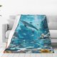 thumbnail image 1 of Balery Underwater Dolphin Scene Manta de Felpa Suave y Acogedora – Cobija de Franela Aterciopelada para Cama, Lavable y Cálida para Sofá, Mascotas, Transpirable-50"x40", 1 of 7