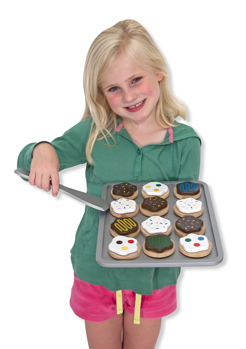 melissa & doug slice and bake wooden cookie play food set