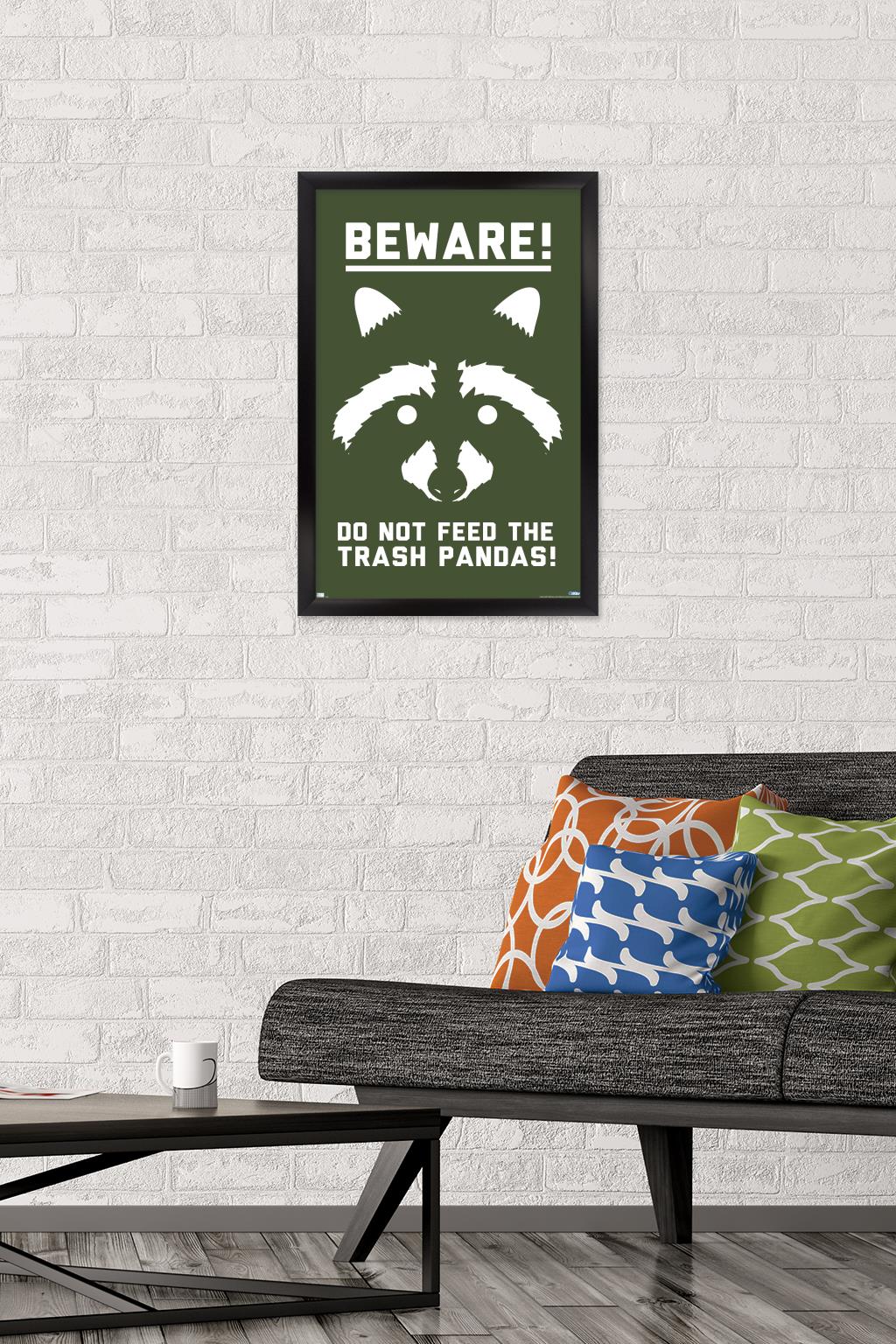 Lunch Hour Productions - Trash Panda Wall Poster, 14.725" x 22.375" Framed