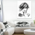 thumbnail image 1 of Young Woman Black White - Abstract Portrait Canvas Print, 1 of 3