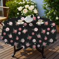 thumbnail image 4 of Pioneer Flower Floral Print Pattern Round Tablecloth 60 X 60 Inch, Wrinkle Resistant Wipeable Table Cloth for Kitchen Dining Picnic Patio Party, 4 of 6