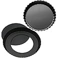 2 Pack 8.8 Inch Tart Pan with Removable Bottom, Pie Pan, Quiche Pan with Removable Base, Non-Stick Tart Pie Quiche Baking Dish
