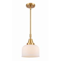 447-1S-SG-G71-Innovations Lighting-Bell - 1 Light Stem Hung Mini Pendant In Industrial Style-11.13 Inches Tall and 8 Inches Wide-Satin Gold