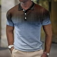 thumbnail image 4 of Birdeem T-Shirt Blouse pour Hommes Décontracté Imprimé à Manches Courtes Col Rabattu Boutons Fente Latérale Hauts, 4 of 10