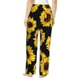 thumbnail image 3 of Daiia Sunflower 6 Women's Sleep Pant with Pockets and Drawstring,Pajama Pants-Small, 3 of 9