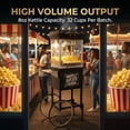 thumbnail image 3 of Theater Style Popper with 2-Switch Control, 8 Oz Kettle, Commercial Popcorn Machine, 650 W Popcorn Maker on 16'' Wheels for 32 Cups per Batch, Steel Frame, Tempered Glass Doors, Cart, Spoon, 3 of 9