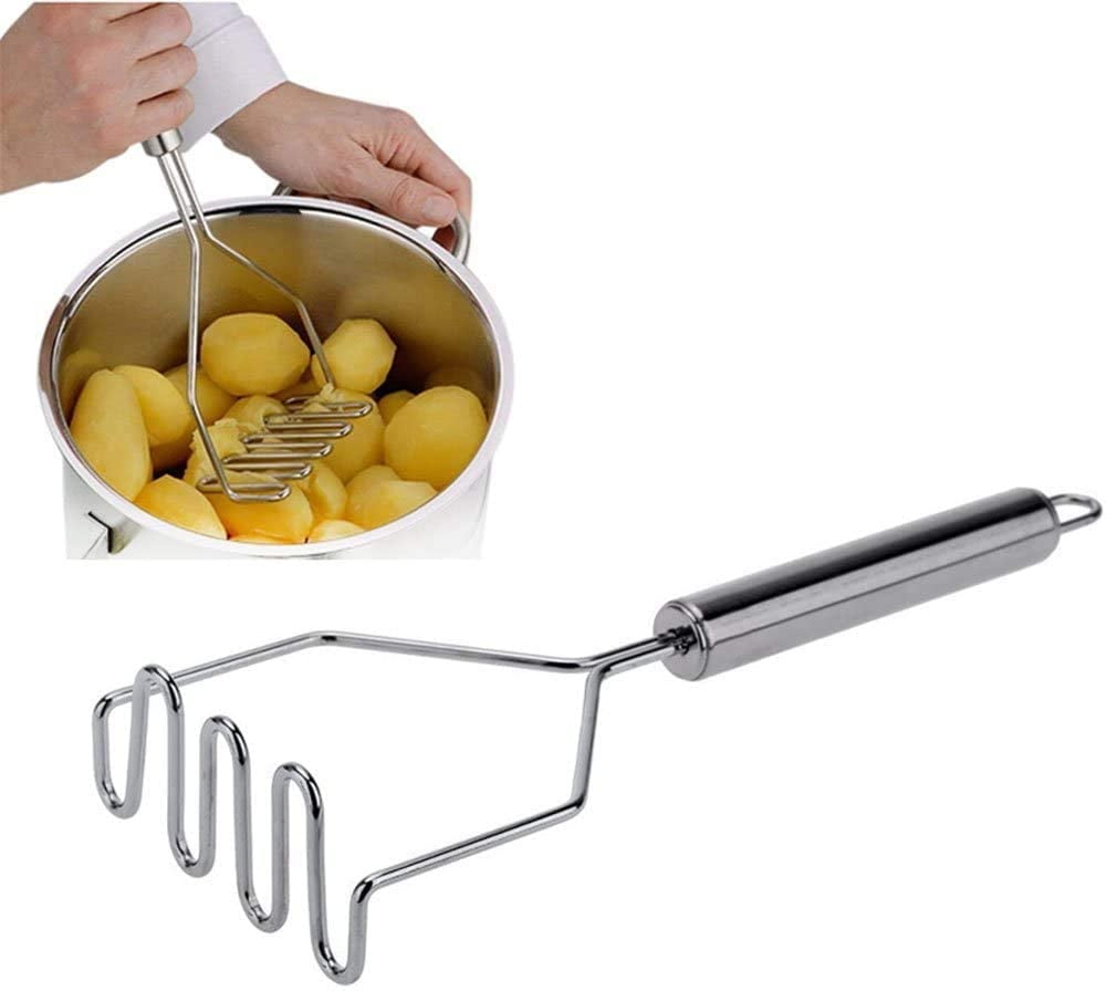 Potato Masher, Stainless Steel Potato Press Masher, Manual Vegetable