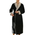 thumbnail image 2 of Peignoir Polyester Homme Grande Taille Épais Robe à Capuche Corail Robe de Nuit Chaude Confortable Douce Vêtements Automne Noir Homme TG, 2 of 9