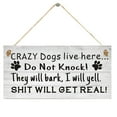 thumbnail image 2 of UDIYO 4Pcs No Soliciting Dog Sign Funny No Soliciting Wood Sign Front Door Sign Do Not Knock 20x10 cm, 2 of 5