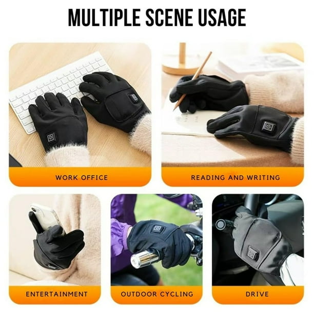 Gants Chauffants USB Rechargeables, Mitaines Métropolitaines, Gants D'hiver Chauds, écran Tactile Portable, Utilisation Pour Le Cyclisme, La Moto Et Le Ski