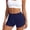 Dark Blue, variant on Swim Shorts Women Full Coverage High Waisted Swimsuit Lightweight Solid Color Ruched Scrunch Swim Bottom Black L