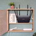 thumbnail image 3 of Creative WiFi Router Storage Box Wooden Floating TV Shelf Wall Mounted Media Console Hider Cord Management Container Power Strip and Cable Management Box (Color : B, Size : 36x9x26cm), 3 of 9