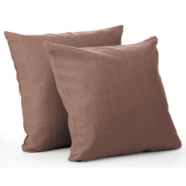 mDesign Decorative Faux Linen Throw Pillow Cover 20 x 20