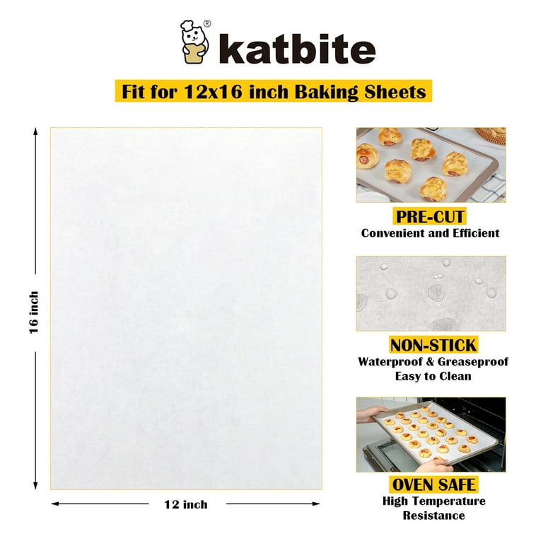 Katbite 12x16 Inch Parchment Paper Sheets, Pre cut Unbleached
