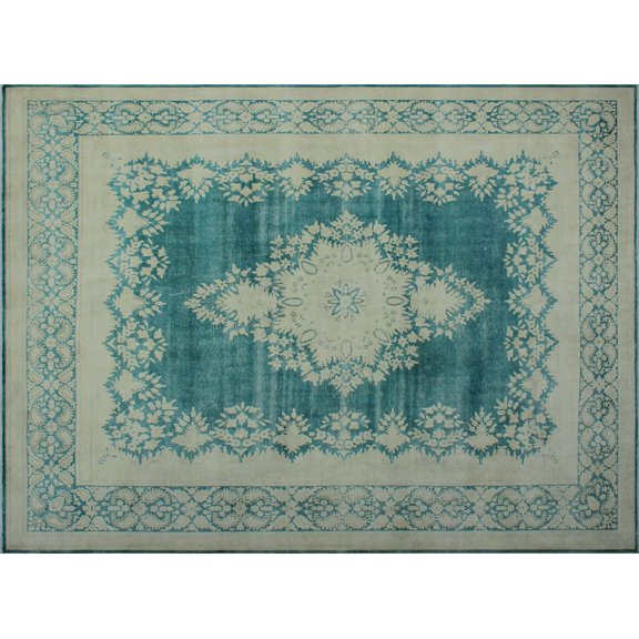 Fine VTG Izaiah Blue/Beige Rug, 9'7" x 13'1"