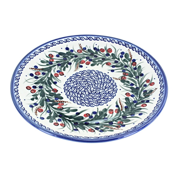 Blue Rose Polish Pottery Berry Dinner Plate