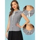 thumbnail image 2 of Top a cuadros para mujer con cuello de corbata y cuello Peter Pan Negro S, 2 of 5