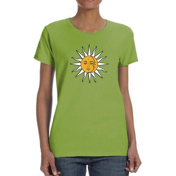 Vintage Sun Moon Daisy T-Shirt Women -Image by Shutterstock, Female 3X-Large