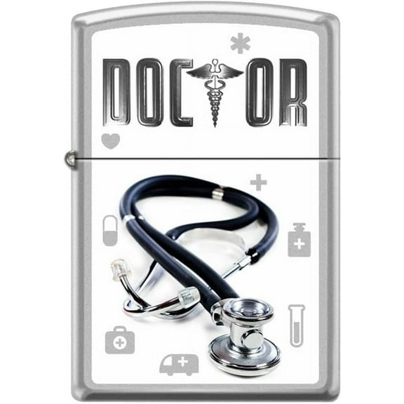 Zippo Lighter- Doctor Stethoscope Satin Chrome Windproof Lighter #Z5146