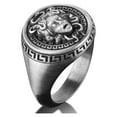 thumbnail image 3 of Medusa Pinky Signet Ring For Men, Greek Mythology Engraved Gorgon Ring in Silver, Fantasy Serpent Ring For Boyfriend, Ancient Ring For Dad, 3 of 5