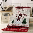 thumbnail image 2 of Christmas Snowman Throw Flannel Blanket 32x48In Snowflake Red and Black Buffalo Plaid Super Soft Cozy Bed Blanket, Lightweight Plush Fuzzy Bed Throw for Bedroom Sofa Couch Living Room, 2 of 4