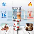 thumbnail image 4 of Santa Claus Christmas Tree Snowflakes 40 Oz Tumbler with Handle Lid and Straw Stainless Steel Double Walled Vacuum Insulated Cup Merry Christmas Gifts Tumbler for Women Men Friends Outdoor Indoor, 4 of 6