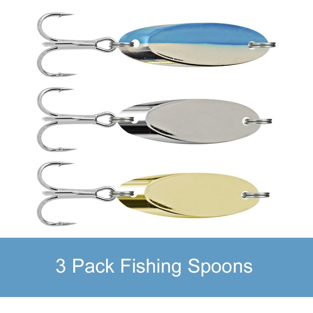South Bend Kastaway 1/4 Oz Trophy Fishing Spoons, 3-Pack, Multi 