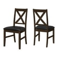 thumbnail image 5 of JERFIT Upholstered Dining Chairs Set of 2, Black Faux Leather Side Chairs with Cross Back Design for Kitchen Dining Room, 5 of 6
