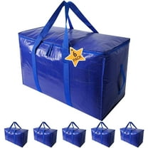 Extra Large Moving Bags Heavy Duty Extra Large Storage Tote for Space Saving, Traveling Organizer, with Zippers & Strong Carrying Handles Alternative to Moving Boxes, Packing Supplies (Set of 6)
