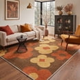 thumbnail image 2 of KUETH 2x3 Allover Floral Entryway Rug, Machine Washable Soft Low Pile Non Slip Backing Rug, OCHRE BLOOM Accent Rug, 2 of 5