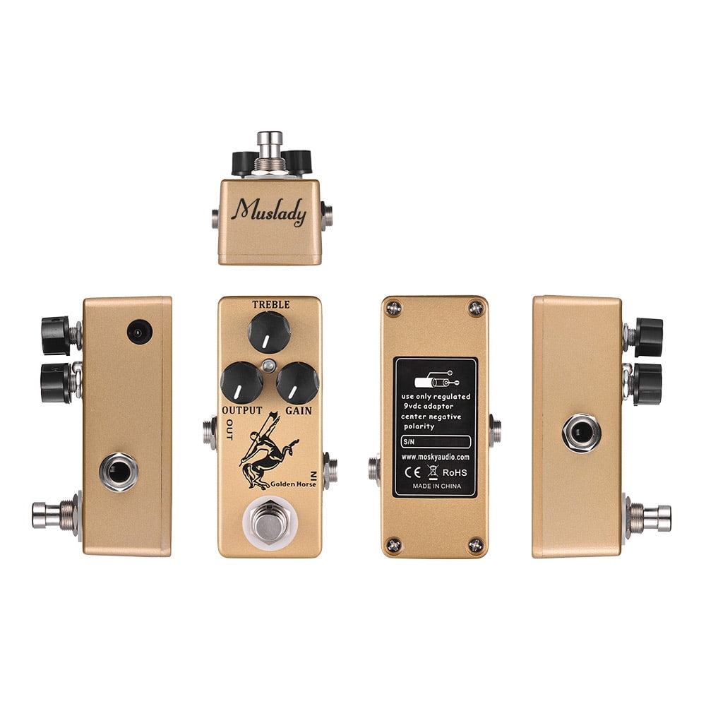 Muslady Golden Horse Guitar Overdrive Effect Pedal Full Metal Shell True Bypass