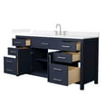thumbnail image 2 of Beckett 66" Dark Blue Single Vanity & White Quartz Top (3-Hole) & Nickel Trim, 2 of 5