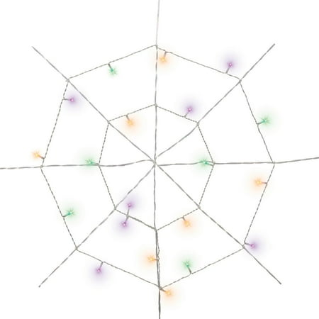 Multicolor Web Lights, 20CT, LED, 2ft, Battery Operated, Halloween Indoor, by Way To Celebrate