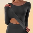 thumbnail image 2 of Jamicy Womens Winter Undershirts Long Sleeved Round Neck Solid Color Warm Basic Tops Underwear Base Layers for Women, 2 of 10