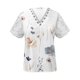 thumbnail image 4 of Mujeres moda verano Sexy pliegue impreso regular mujeres manga corta cuello en V botón Top OAVQHLG3B Store  lin121212, 4 of 4
