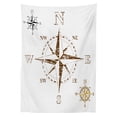 thumbnail image 3 of Ambesonne Compass Tablecloth Rectangular Table Cover, Faded Windrose Sailing, 60"x90", White Brown, 3 of 4