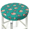 thumbnail image 3 of Daiia Starfish and Shell Stool Covers Round,Round Bar Stool Covers Waterproof Bar Chair Covers Washable Stool Cushion Slipcover for 12-14 Inch Chair-, 3 of 7
