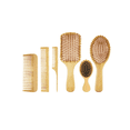 thumbnail image 1 of Cepillos Y Peines Para Cabello Bambú Antifrizz (kit 6 Pz)  cafe claro, 1 of 4