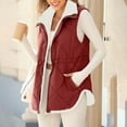 thumbnail image 5 of Womens Quilted Long Puffer Vest Jacket Sleeveless Winter Down Coats Waistcoat Women's Long Vest Plain Sleeveless Winter Vest Outwear Jacket Lightweight Warm Coat Outerwear A#057_Wine XL, 5 of 8