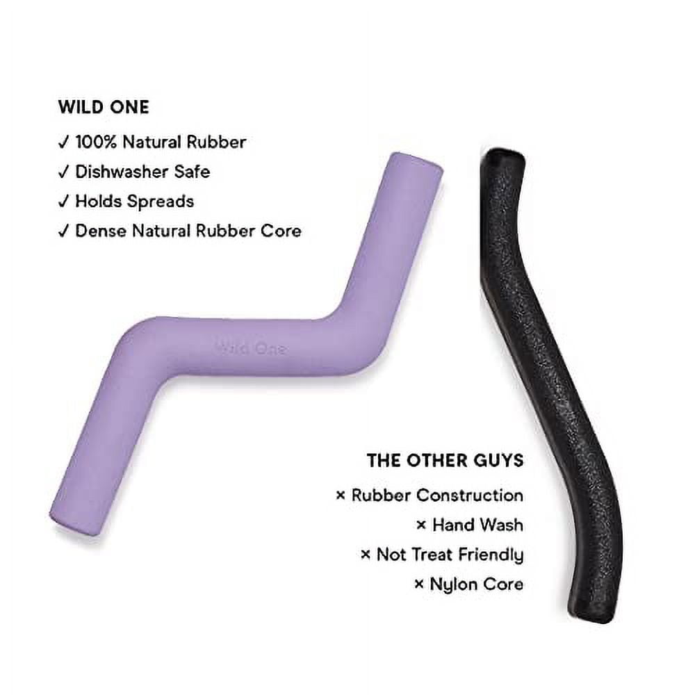Wild One Bolt Bite Dog Toy 100% Natural Rubber, Fun to Chew, Chew Toy, Treat Dispensing, Durable for Large Breeds Lilac