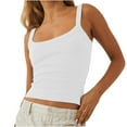 thumbnail image 2 of tarylea Tank Tops for Women Spaghetti Strap Square Neck Crop Tops Solid Color Slim Fitted Camisole Casual Summer Trendy Shirts, 2 of 6