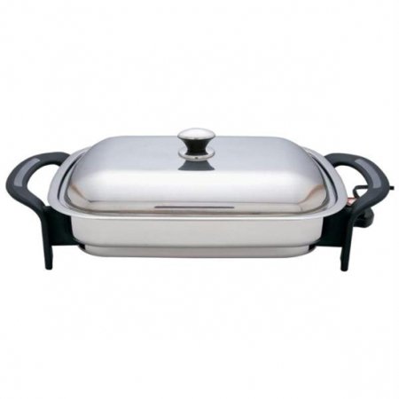 Precise Heat 16 inch Rectangle Electric Skillet (Best Stainless Steel Electric Skillet)