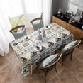 thumbnail image 4 of Vintage Coastal Rectangle Tablecloth, Beach Nautical Seahorse Shell Anchor Waterproof & StainResistant Tablecloth, Washable Oil-proof Table Cover for Dining/Party/Wedding/Camping/Buffet 60x84 In, 4 of 9