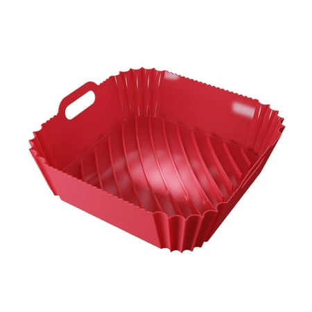 

KMSS Silicone Air Fryer Liners Reusable Square Airfryer Liners for 4-6 QT Food-Grade Baking Pan Liner Air Fryer Accessories