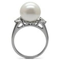 thumbnail image 4 of Luxe Jewelry Designs Stainless Steel Women's Ring with Aurora Borealis Synthetic Pearl - Size 5, 4 of 4