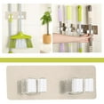 thumbnail image 4 of XIANXIAN Mop Broom Holder No Drill Stainless Steel, Mop Broom Organizer Wall Mounted Heavy Duty with Hooks Hanger, Storage Rack Self Adhesive 2PC for Bathroom, Kitchen, Office, 4 of 5