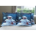 thumbnail image 6 of Ambesonne Christmas Throw Pillow Cover 4 Pack, Snowman Magic Wand, 16", Navy Blue Red White, 6 of 7